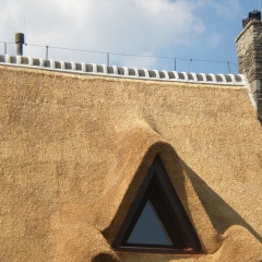 Kominy i dach z trzciny